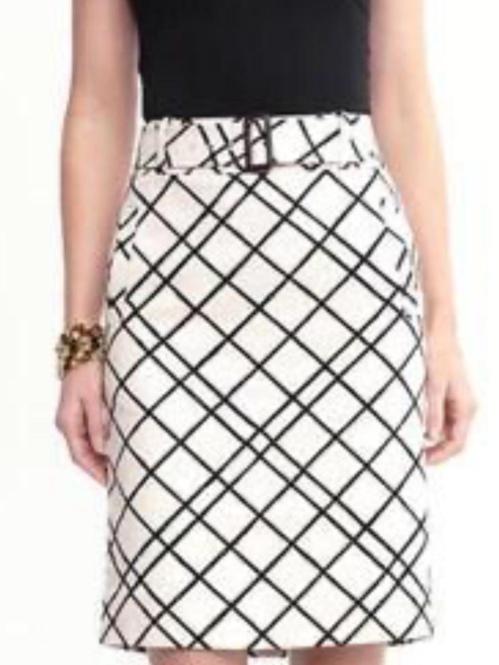 Banana Republic Belted Graphic Pencil Skirt